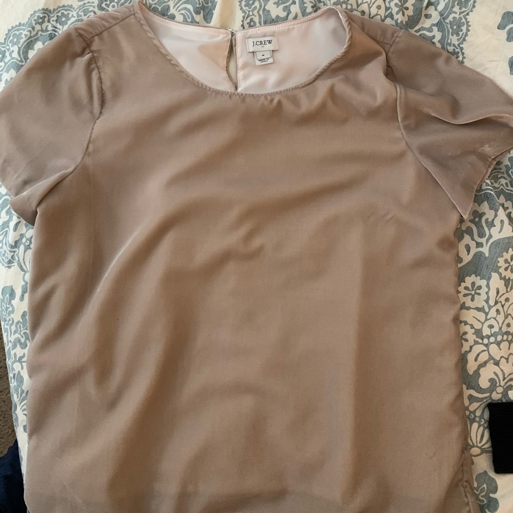 Light pink J Crew Suede Top